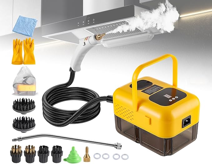 Steam Cleaner for Home Handheld 2500W High Pressure Steamer for Cleaning 9-Level Multipurpose Steam Cleaner for Car Detailing Floor Upholstery Kitchen Bathroom Grout Tile 14 Accessories