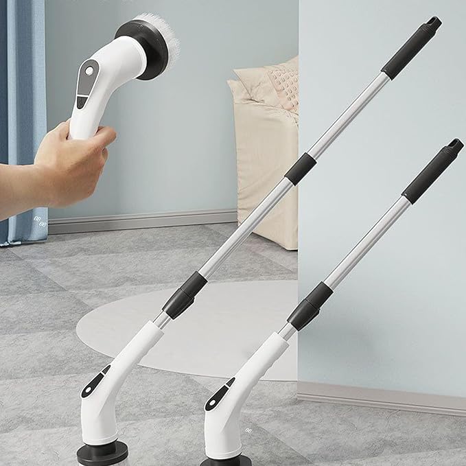 Floor Cleaning Brush - Non-Slip Long Handle Design Heavy Duty Scrub Power Multi Cleaner Tough Grime Remover | Extended Reach System for Bathroom Tile Cleaning with Durable Bristle