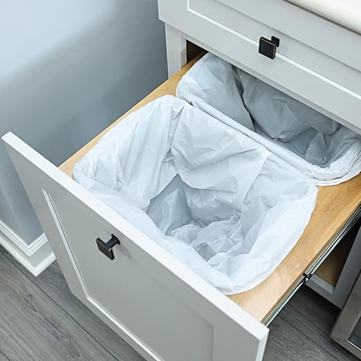 Genuine Joe GJO02312 Heavy Duty Low-Density Kitchen Trash Bag 13 Gallon Capacity 31 Width x 24 Height x 0.85 mil Thickness White (Box of 150)