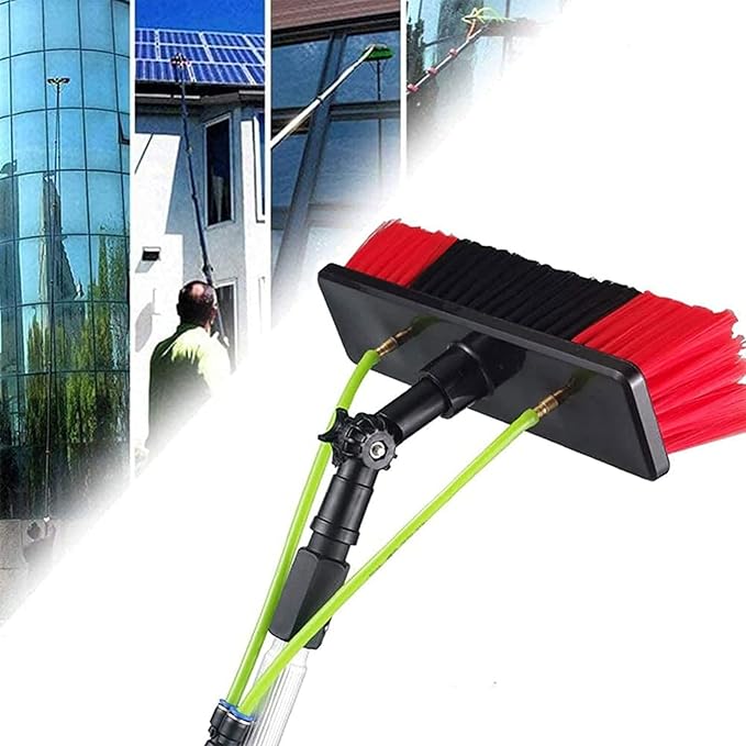 30ft Window Cleaning Equipment5-9m Water fed Window Cleaner PolePortable Water fed Window Cleaner PoleWindow Cleaning kit with Hose Spray30cm Brush Head(Size:5M) (7M)