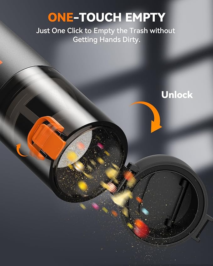 Car Vacuum Handheld Vacuum Cordless with 21000Pa Powerful Suction &amp 3 Modes 4-in-1 Portable Hand Held Mini Vacuum Cleaner Rechargeable Ultra Light for Car Home Office (Black)