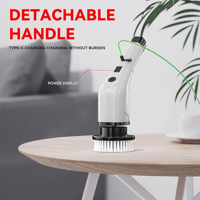 APLUSH Electric Spin ScrubberCordless Shower Cleaning Brush with 7 Replaceable Brush Heads Adjustable 2 Speeds Extension Handle Power Cleaning Brush for Tub Tile Floor CarPink