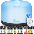 Diffuserlove Essential Oil Diffuser 500ML Aromatherapy Diffuser Mist Humidifiers 7 Color LED Lights Diffusers for Home Office Bedroom (Size:6.7 L x 6.7 W x 4.7 H)