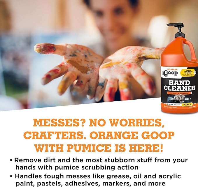GOOP Orange Liquid with Pumice Multi-Purpose Waterless Hand Cleaner - 1 Gallon Pump Bottle - 4 Pack