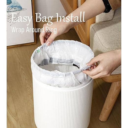 Yatmung Bathroom Trash Can with Lid - Small Bathroom Garbage Can - Bedroom Office Living Room Entryways - Disguised Decorative Trash Bin (Faux Plant) - Plastic Hidden Waste Basket - 2.7 Gal White