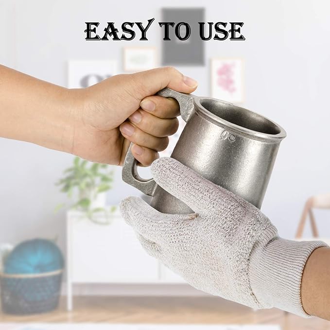 Syhood 3 Pairs Silver Polishing Cleaning Gloves Jewelry Polishing Anti-Tarnish Removal Gloves for Jewelry Gold Brass Copper Blinds Debris Ring Stainless Metal