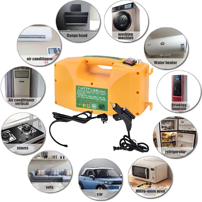 2600w High Temperature Steam CleanerHandheld Pressurized Steam Cleanerfor Stain RemovalCurtainsCar SeatsFloorWindowHandle DesignEasy to Use110v-3000w