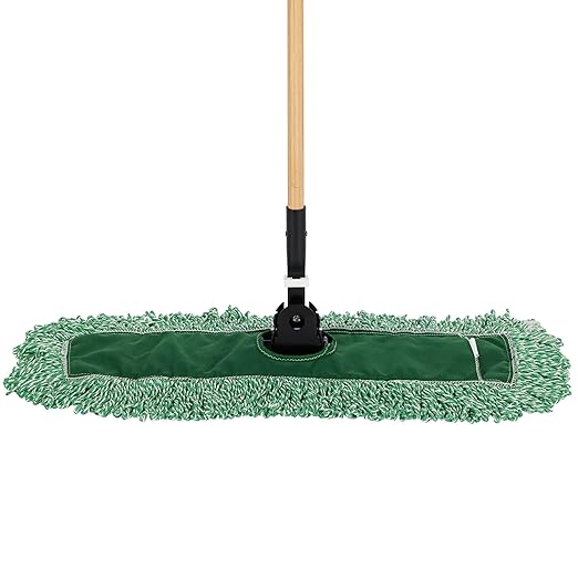 Rubbermaid Commercial Products Microfiber Blend Looped-End-Dust Mop 36-Inch Green Heavy Duty Head Replacement for Floor Cleaning Office/School/Stadium/Lobby/Restaurant