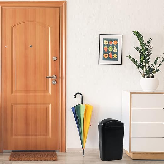 Plastic Waste Bin with Swing Lid 14 Liter Garbage Can 1 Pack 5.2 x 8.2 x 15.7