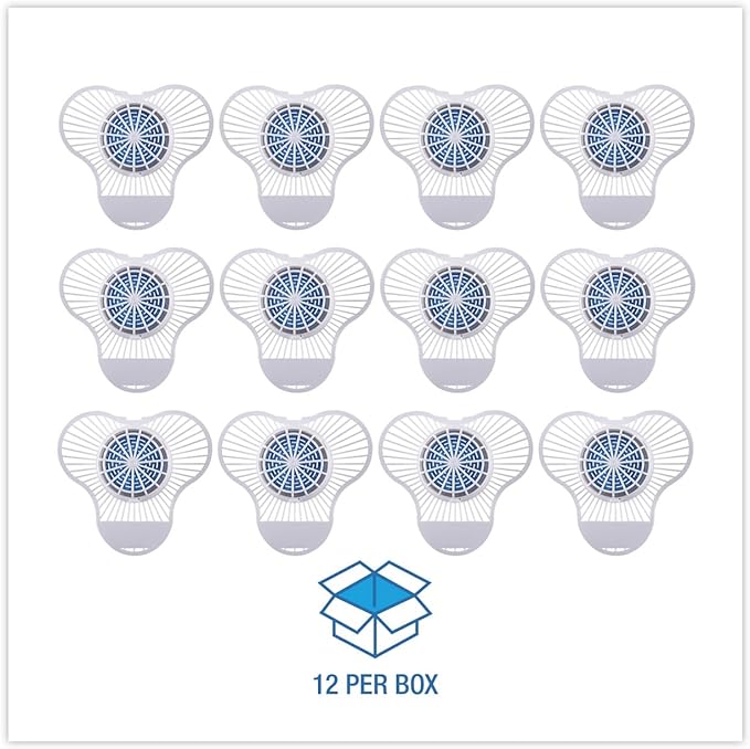 Boardwalk TBSP012I072M332143000 Green Apple Fragrance Urinal Screen with Non-para Cleaner Block (12/Box)