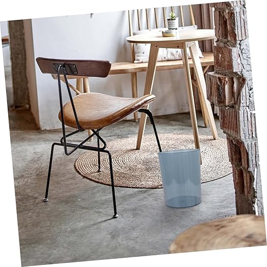 Uonlytech Transparent Medium Trash Can Minimalist Style Waste Container for Home Office Bedroom Bathroom Impact-Resistant Plastic Wastebasket Contemporary Design