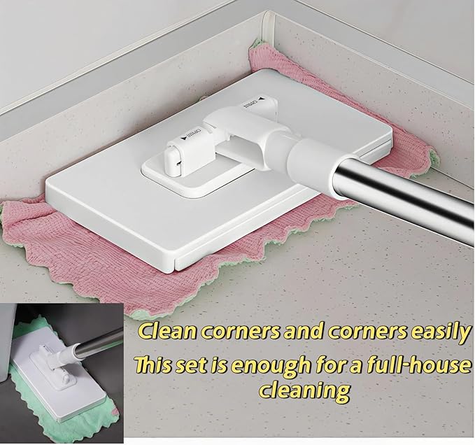 Convenient Cloth Changing Mini Mop with Clean Glove*1 and Reusable Cleaning Cloths*5Clever and Portable No Wash Mops with One-Click Cloth Change Zero Touch Mop for Small SpacesCorners