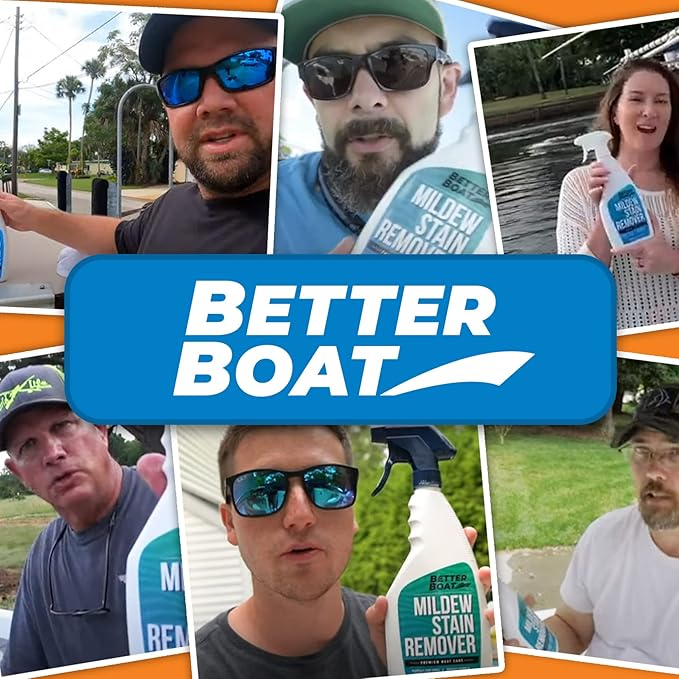 Better Boat Mold and Mildew Stain Remover 1 Gallon for Fabric Vinyl Tile Grout Removes Mold Stains on Boat Seats Bathroom Shower Patio Furniture Carpet Canvas
