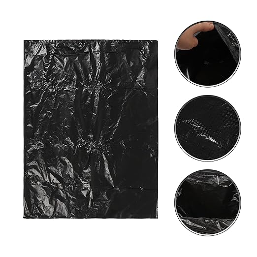 25pcs Black Plastic Trash Bags 90x110cm Thickened 2.5mil Garbage Bags for Kitchen Bathroom Office Bedroom Waste Disposal