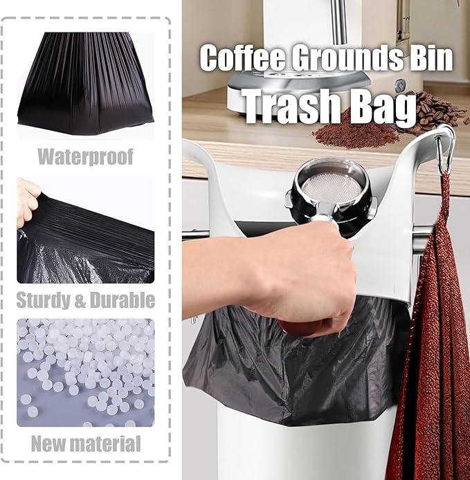 Trash Bags Large for Espresso Coffee Grounds Standing Knock Box 17L Commercial Garbage Bags for Floor Knock Box Coffee Shop Essentials 13.7''X35.8''2 Roll/50 pcs