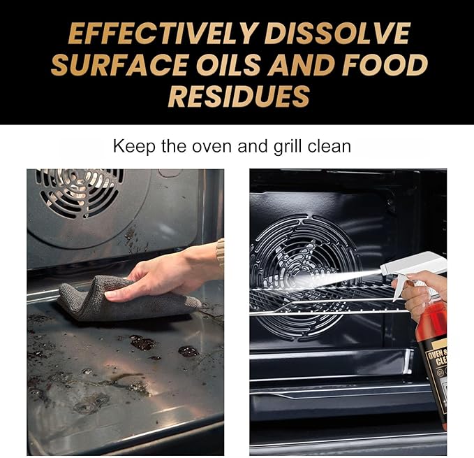 Oven &amp Grill Cleaner Spray - Oven and Grill Cleaner Heavy Duty Spray Kitchen Heavy Duty Oil Stain Remover Grill and Smoker Cleaner and Degreaser Multi-purpose Stubborn Stains Cleaner (3)