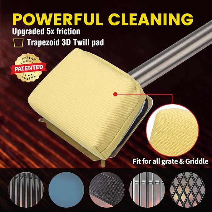 Grill Brush Bristle Free(Only Replaceable Cleaning Head No Grill Brush)-Yellow