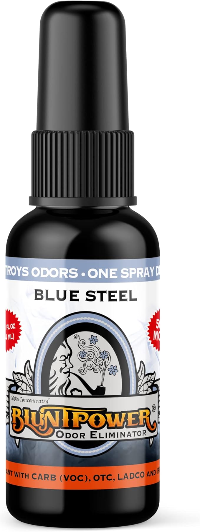 BluntPower (Blue Steel 5 Pack) Concentrated Odor Eliminator and Diffuser Oil - Room Deodorizer Odor Eliminator and Smoke Eliminator Spray - Premium Oil Based Air Freshener &amp Odor Eliminator Spr