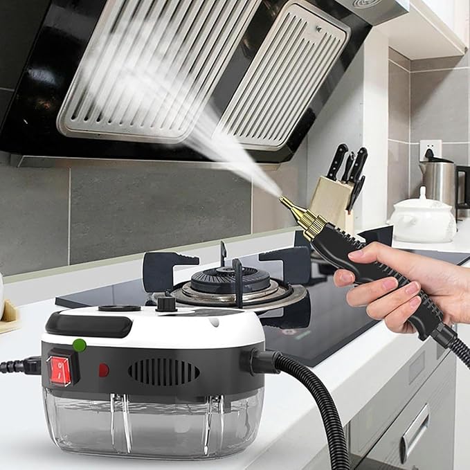 2500W Handheld Steam Cleaner Portable High Temperature Pressurized Steam Cleaner Carpet Steam Cleaner with Brush Heads High Pressure Steamer Mini Power Cleaning Steamer for Furniture Bathroom Car