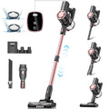 Cordless Vacuum Cleaner 6-in-1 Lightweight Stick Vacuum Self-Standing 35Mins Runtime2200mAh Rechargeable BatteryLED ScreenPowerful Vacuum Cleaners for Home Hardwood Floor Carpet Pet Hair(Pink)