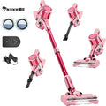 Cordless Vacuum Cleaner55Mins/Powerful Vacuum Cleaners for HomeStick Vacuums with 8 in 1Touch ScreenLED Headlights Anti-TanglePet HairPink
