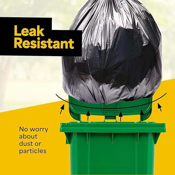 EconoHome 55-60 Gallon Contractor Garbage Bags - 2.8 Mil Extra Thick Heavy Duty Trash Bags for Construction Lawn &amp Yard Cleanup Demo &amp Commercial Use - Made in USA - Extra Large 38x53 - 50
