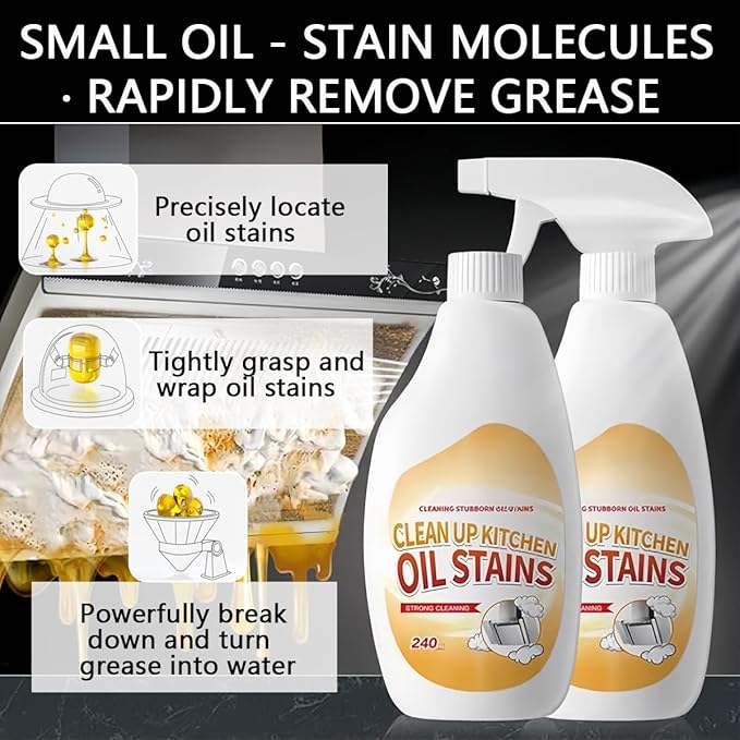 Heavy Duty DegreaserNew Upgrade Kitchen Heavy Duty Cleaner Spray Portable Degreasing Spray All-Purpose Kitchen Pots and Pan Cleaner for Appliances Countertops Range Hoods (3 White)