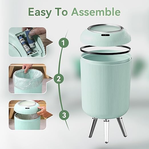 Procade Motion Sensor Trash Can with Lid3 Gallon/11L Small Bathroom Garbage canBlue Wastebasket Touchless Trashcan with Removable LegAutomatic Trash Bin for BedroomToilet Office rv Living Room