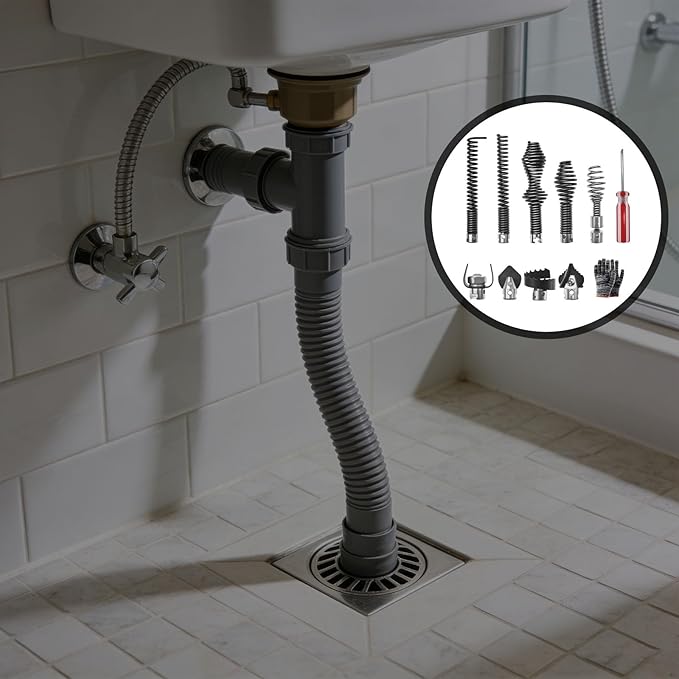 Powerful 16mm Set with Gloves for Quick Clog Removal in Settings Basement
