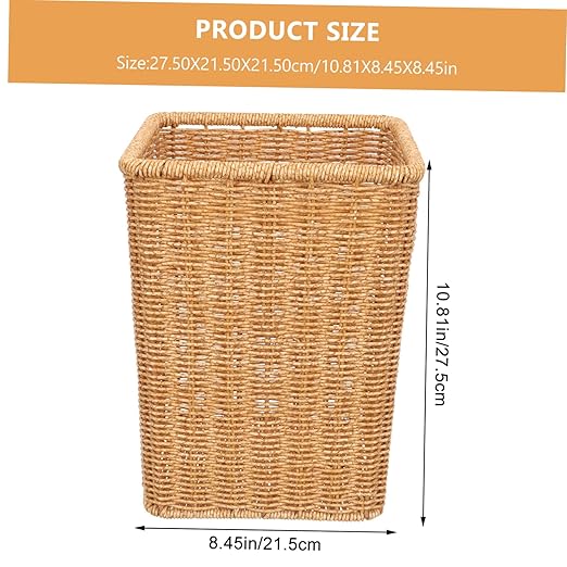 Woven Trash Basket for Bedroom and Bathroom Material Sundries Bin Rustic Design Wastebasket for Home Decoration Multipurpose Use