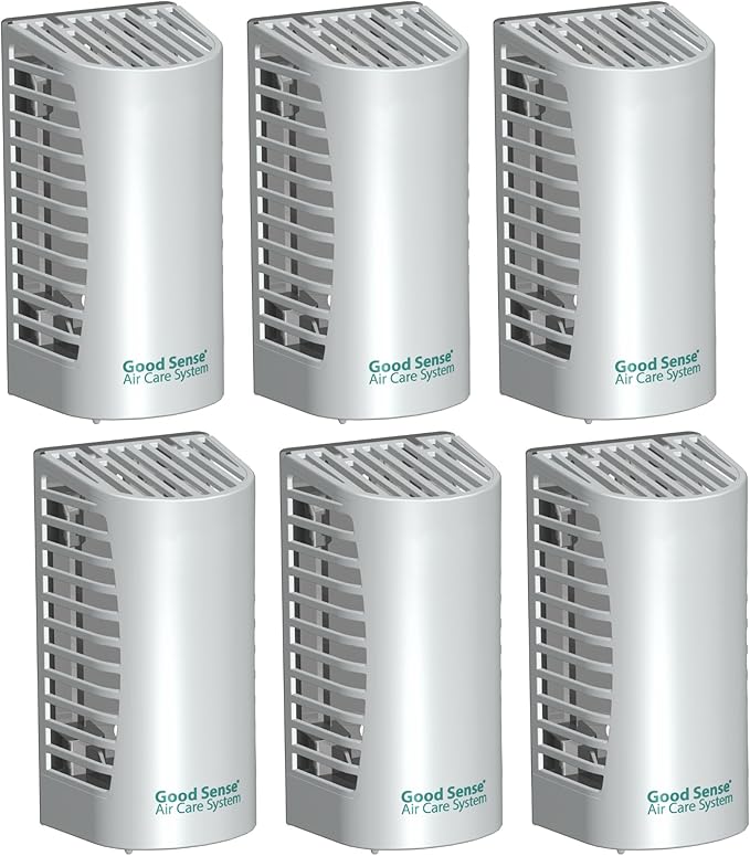 Diversey Good Sense D100910596 60 Day Air Care System Dispenser No Power Required Spill Proof Deodorizing Janitorial Wall Mount Air Freshener Cartridge Holder Pack of 6