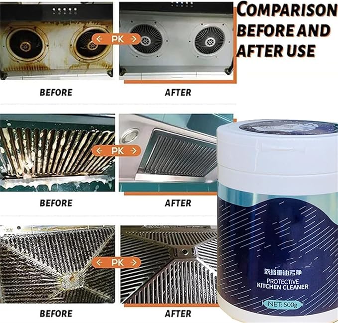 Kitchen Powder Degreaser Cleaning Powder for Grease All Purpose CleaningPowder Stove Cleaner Heavy Oil Grease Away PowderCleaner (1PC)