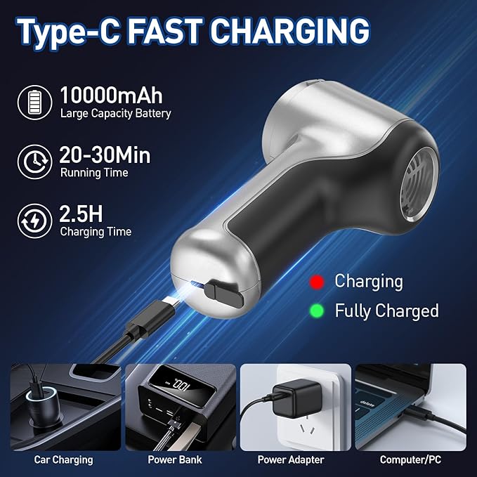 AHNR Handheld Car Vacuum Cleaner Cordless with Brushless Motor 20000PA High Power Vacuum Cleaner &amp Air Duster 3 in 1 Keyboard Portable Mini Hand Held Vacuums Cleaner for Car Home