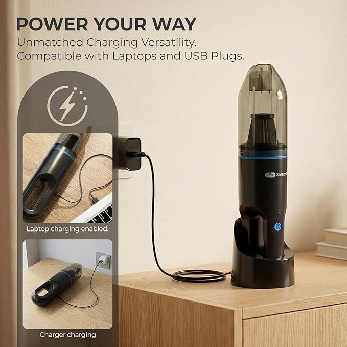 Apical Life Mini Crumb Vacuum 10000Pa Brushless Motor Rechargeable Cordless Handheld Vacuum 1.6lbs Lightweight Portable for Home Car Office Keyboard Sofa Pet Hair &amp Tight Spaces