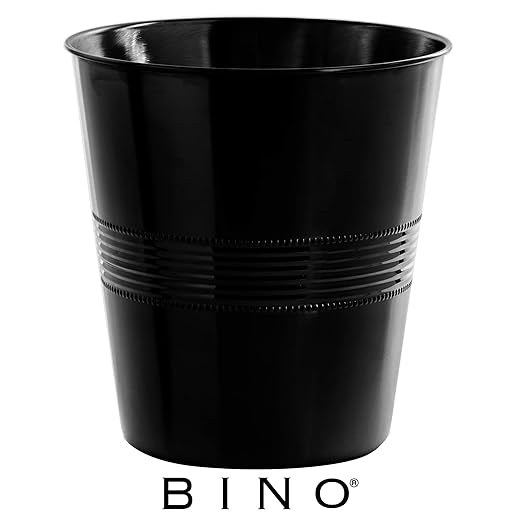 BINO Metal Waste Basket for Home Office Bathroom Dorm Kitchen and More | Trash Can Bin for Bedroom | Desk Trash Can | Home Essentials