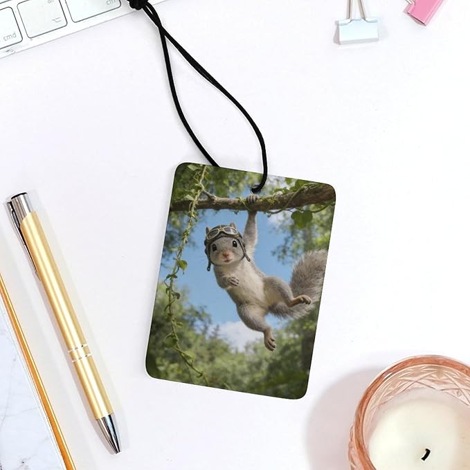 5PCS Car Air Freshener Hanging Personalized Double Sided Squirrel Swinging Car Fresheners Long Lasting New Cars Scents Cute Automotive Freshies for Closets Drawers (tea)