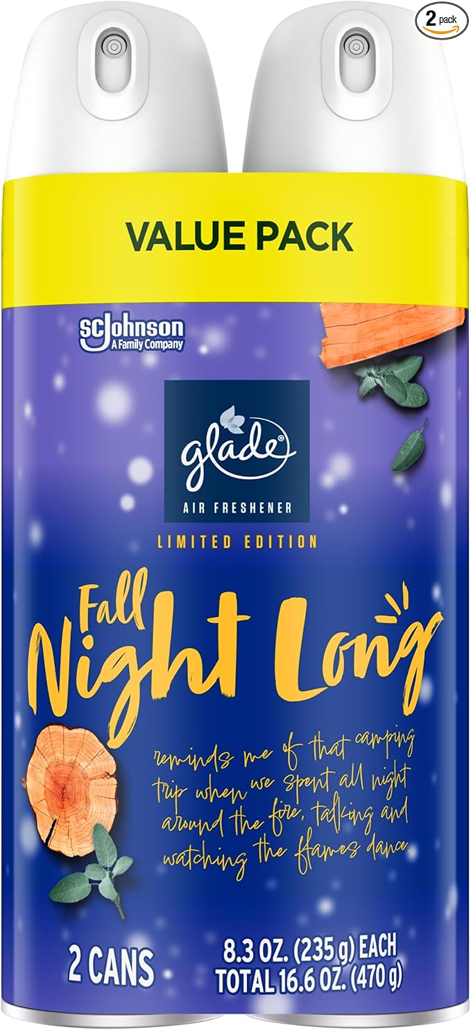 Glade Air Freshener Room Spray Fall Night Long 8.3 oz 2 Count