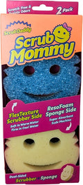 Scrub Daddy Scrub Mommy Cleaning Sponges - Dual Sided Non Scratch Sponge Scourers Smiley Kitchen Sponges for Dishwashing &amp Bathroom FlexTexture Dish Scrubber Sponge Blue Twin Pack