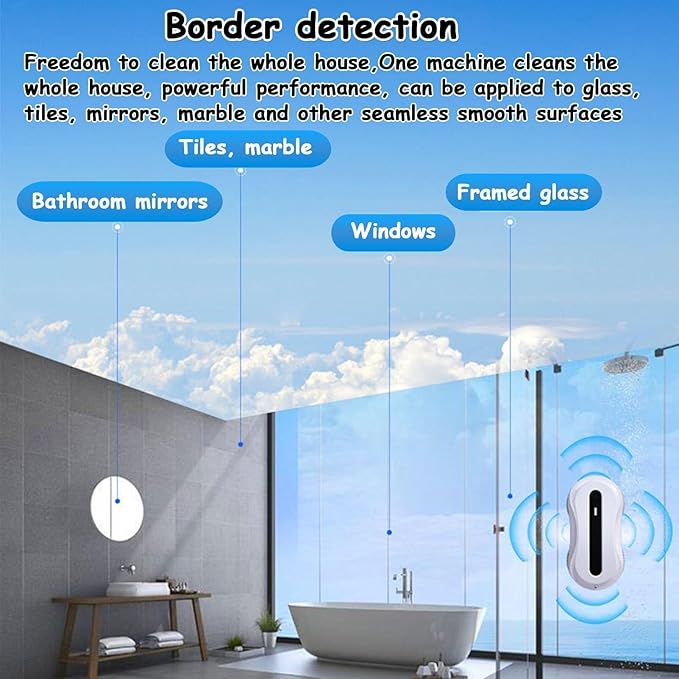 Smart Robot Window Cleaner 5600Pa High-Powered Glass Cleaning Robot with Dual Water Spray Remote Control Magnetic Design for Indoor/Outdoor Use