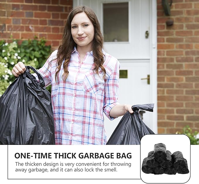 Disposable Thickened Toilet Trash Bags 200pcs Black Pe Garbage Liners for Portable Toilets Bathroom Sanitary Waste Disposal