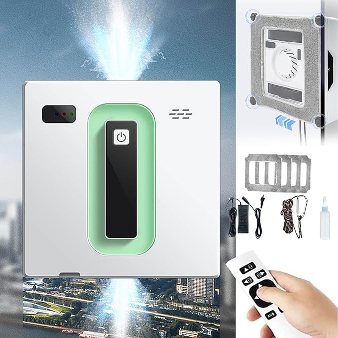 Smart Window Cleaning Robot 2500pa Glass Cleaning Robot Double Water Scrubbing/Double Controller/Spot Cleaning/50ml Water Tank