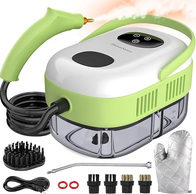 2500W Steam Cleaner for Home &amp Car 10s Fast Heat Steamer for Cleaning 6-Level Steam Control Handheld Steam Cleaner with 37.19OZ Large Tank for Furniture Grout Tile and Floor
