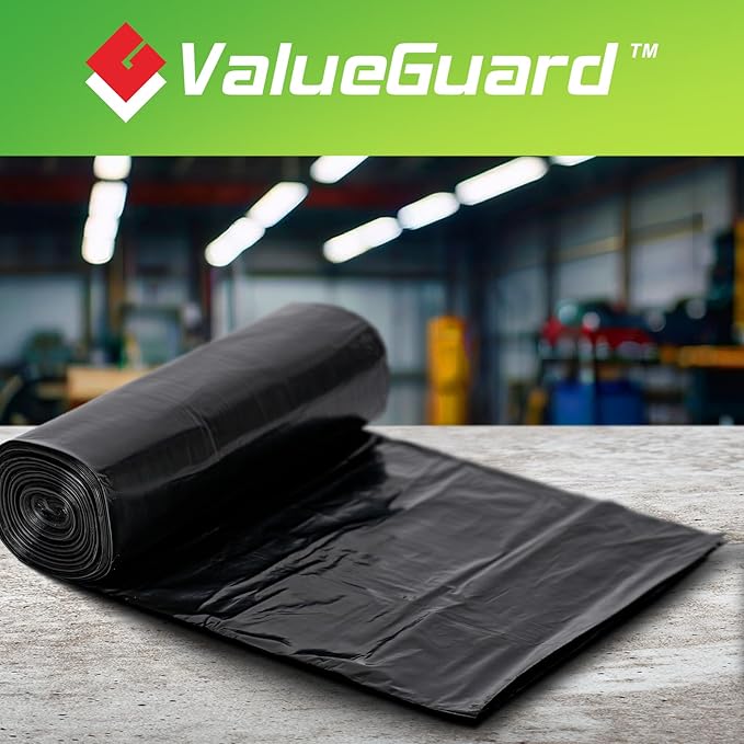 150 Count 55-60 Gallon Trash Bags Large Garbage Bags Sturdy &amp Tear-Resistant Commercial Can Liners 55 Gallon Large Black Trash Bags for Commercial Lawn and Leaf Bags (150 Count)