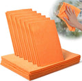 10 Pack Shammy Cloths 27 X 20 Inch Extra Large Absorbent Cleaning Towels Reusable Multi Purpose Chamois for Car Drying Home Kitchen Bathroom and Pet Machine Washable and Scratch Free Orange