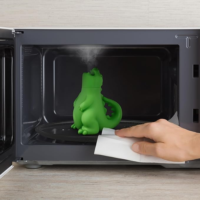 Genuine Fred DRAGON'S BREATH Microwave Steam Cleaner BPA-Free Silicone Dragon Design Easy to Use Reduces Cleaning Time Dishwasher Safe Fun and Effective Kitchen Gadget