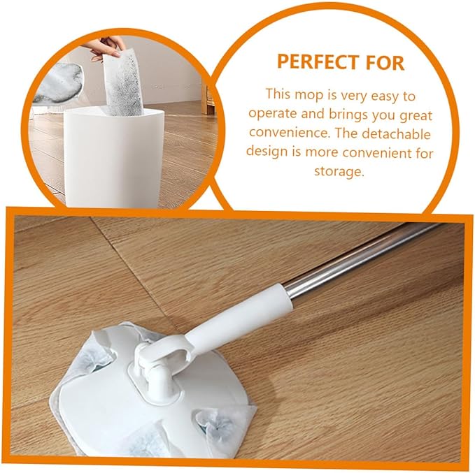 TEHAUX Rotatable Household Cleaning Dust Mop with Retractable Handle Dry Dust Mop for Floor Cleaning for Home Use
