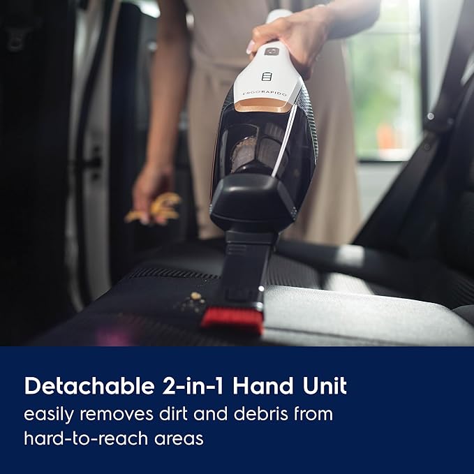 Electrolux Ergorapido Cordless 2-in-1 Vacuum Cleaner with High Suction Power and 180° EasySteer Mobility 48-Minute Run Time 2 Power Modes Satin White