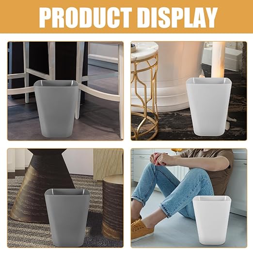 Uonlytech 2pcs Square Trash Can Compact Plastic Wastebasket for Home Office Kitchen and Bathroom Easy Open Design Minimalist Style