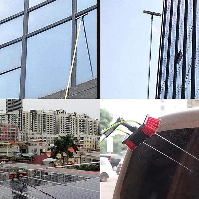 5-12M Photovoltaic Panel Cleaning Tool Extendable Cleaner Conservatory Roof Window Glass Wall Photovoltaic Panel Cleaning Extendable Cleaner for Trucks Windows Washing 30/50Cm Brush Head/3