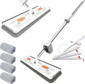 Large Flat Mop Large Flat Mop 360° Rotating Magic Self Wringing Flat Wall Cleaning with Stainless Steel Long Handle for FloorsCornerWindow 12027(White)